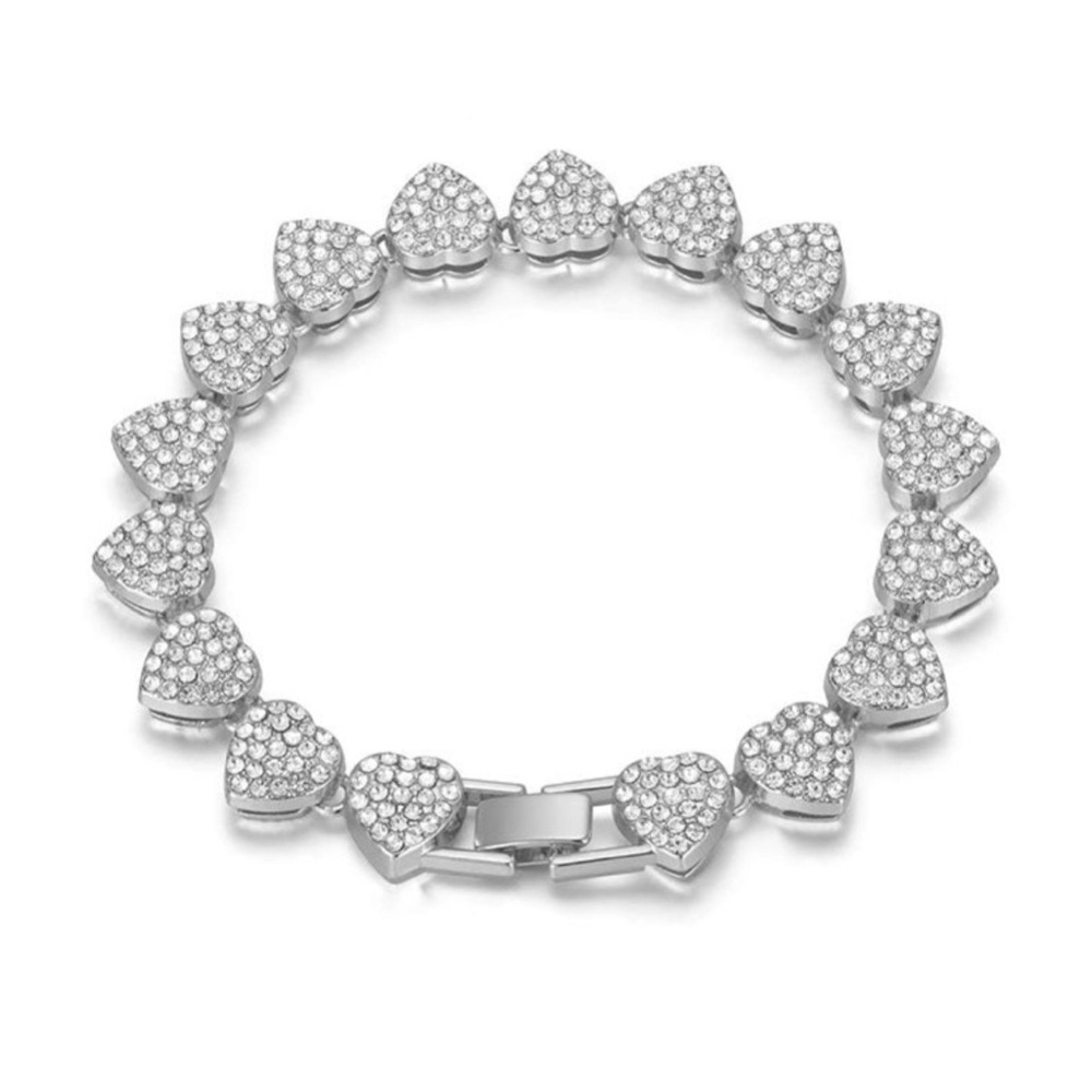 Elegant Silver Plated Heart Bracelet - Picture 3 of 4